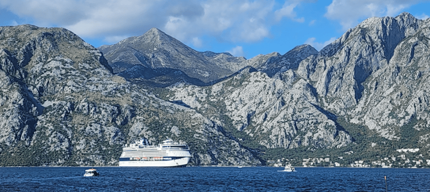 Celebrity Constellation in harbor at Kotor, Croatia